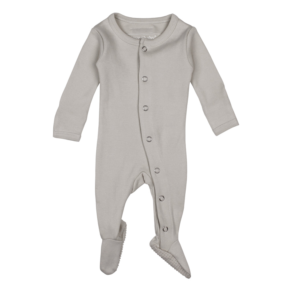 Light Gray Organic Snap Footie