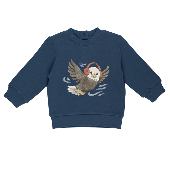 Cozy Fleece Crewneck Sweatshirt in Bald Eagle.