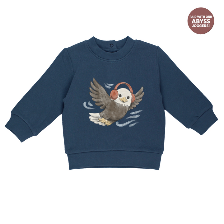 Cozy Fleece Crewneck Sweatshirt in Bald Eagle.