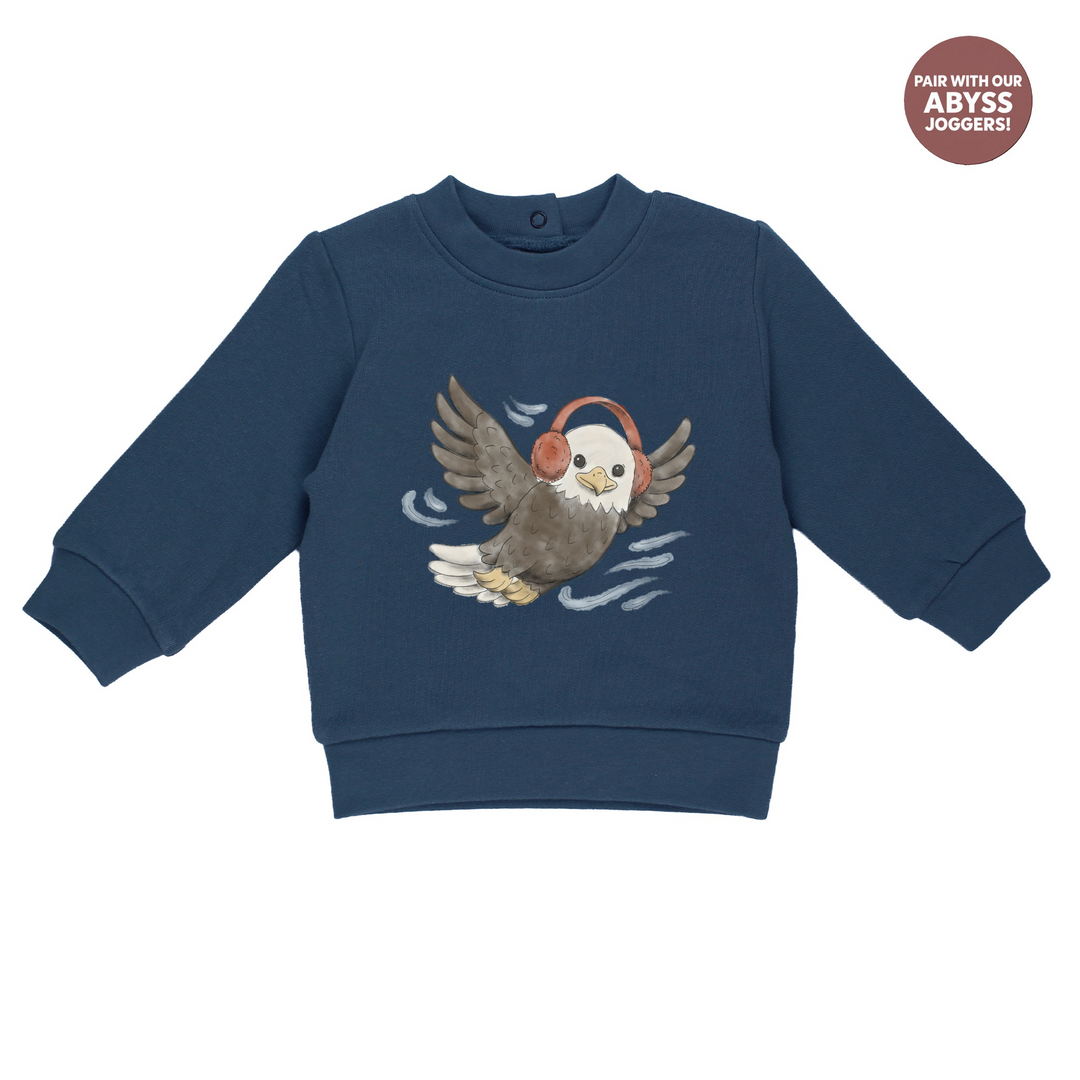 Cozy Fleece Crewneck Sweatshirt in Bald Eagle.