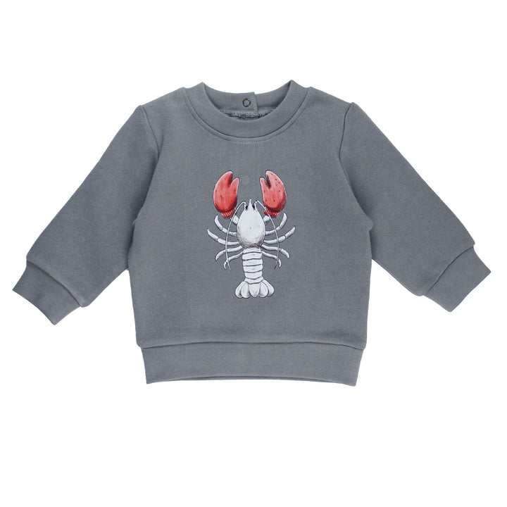 Kids' Cozy Fleece Crewneck Sweatshirt in Lobster.