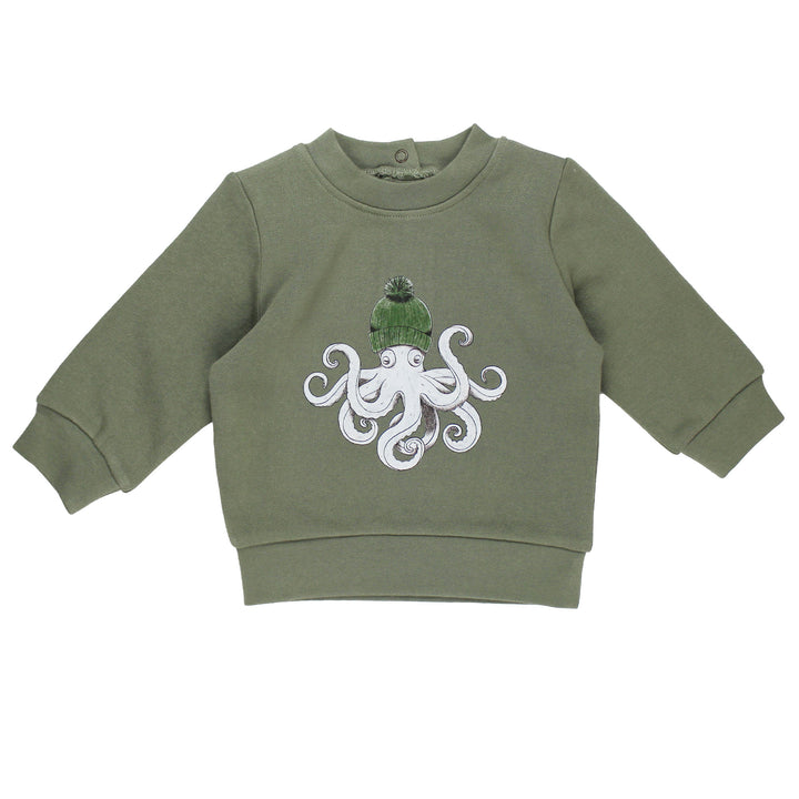 Cozy Fleece Crewneck Sweatshirt in Octopus.