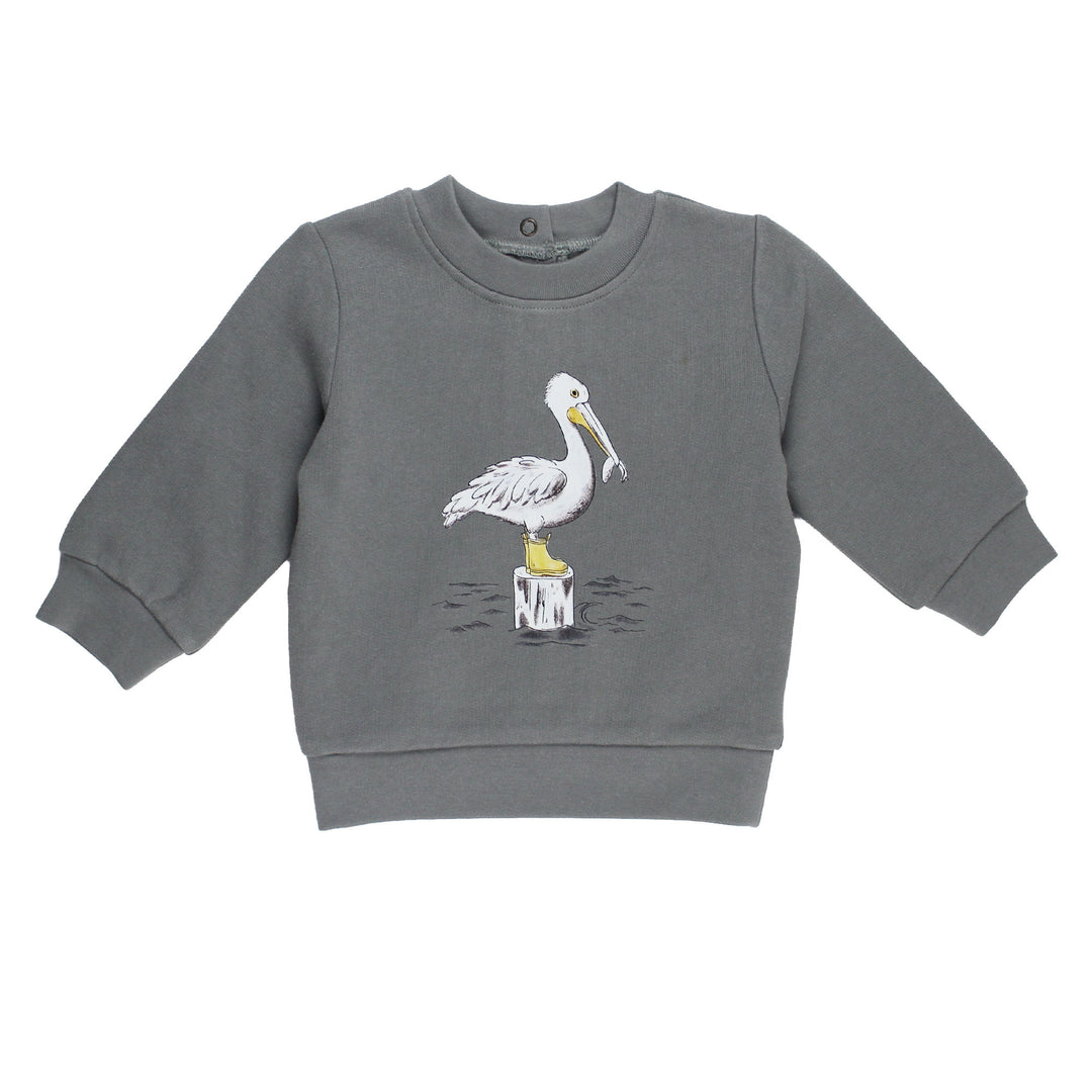 Cozy Fleece Crewneck Sweatshirt in Pelican.