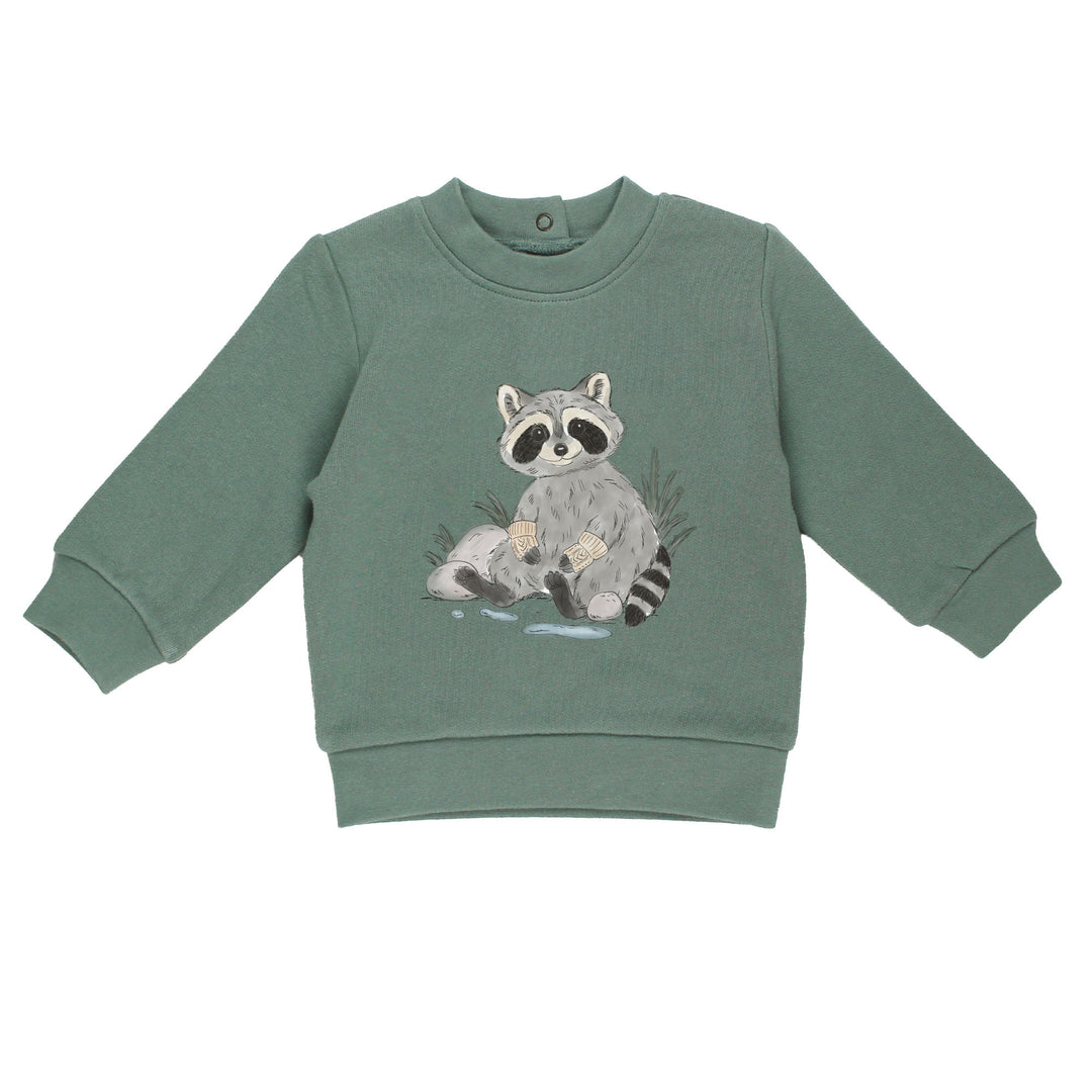 Cozy Fleece Crewneck Sweatshirt in Raccoon.