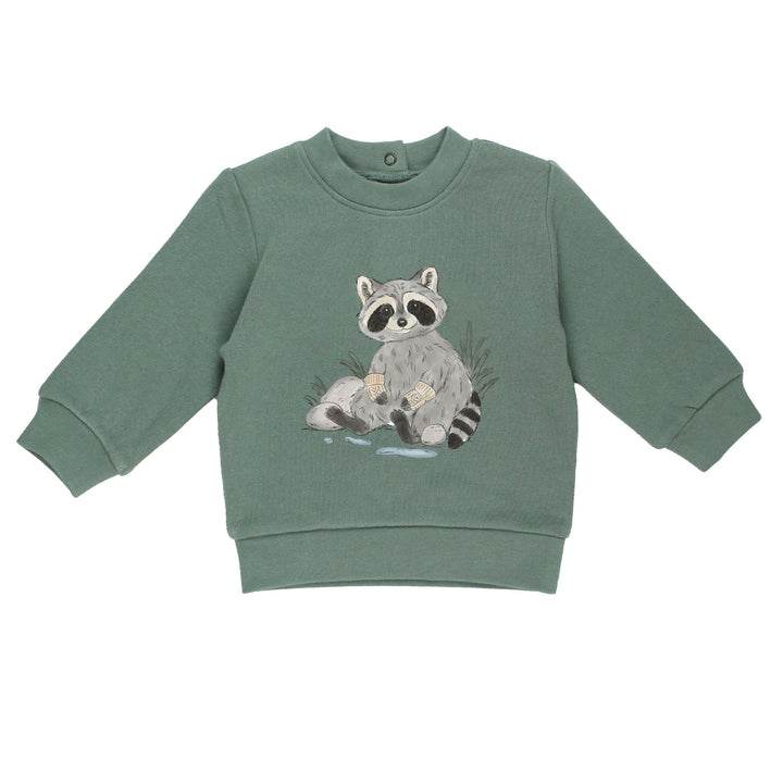 Cozy Fleece Crewneck Sweatshirt in Raccoon.