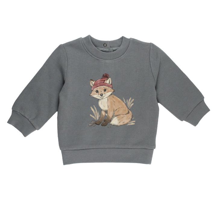 Cozy Fleece Crewneck Sweatshirt in Red Fox.