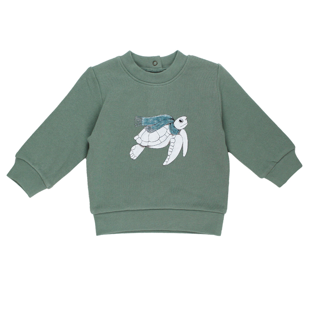Cozy Fleece Crewneck Sweatshirt in Sea Turtles.