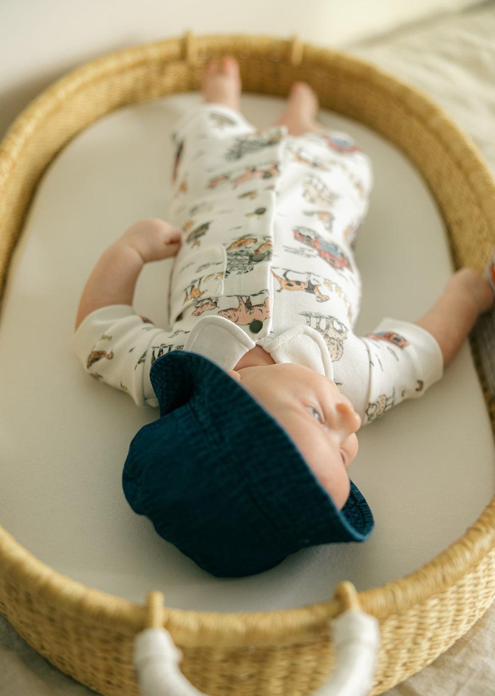 Child wearing Denim Bucket Hat in Denim.