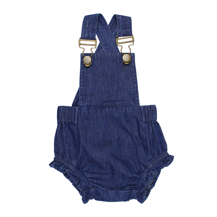 Denim Bubble Overall in Denim.