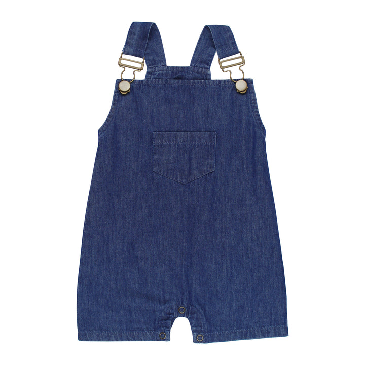 Denim Sleeveless Overall in Denim.