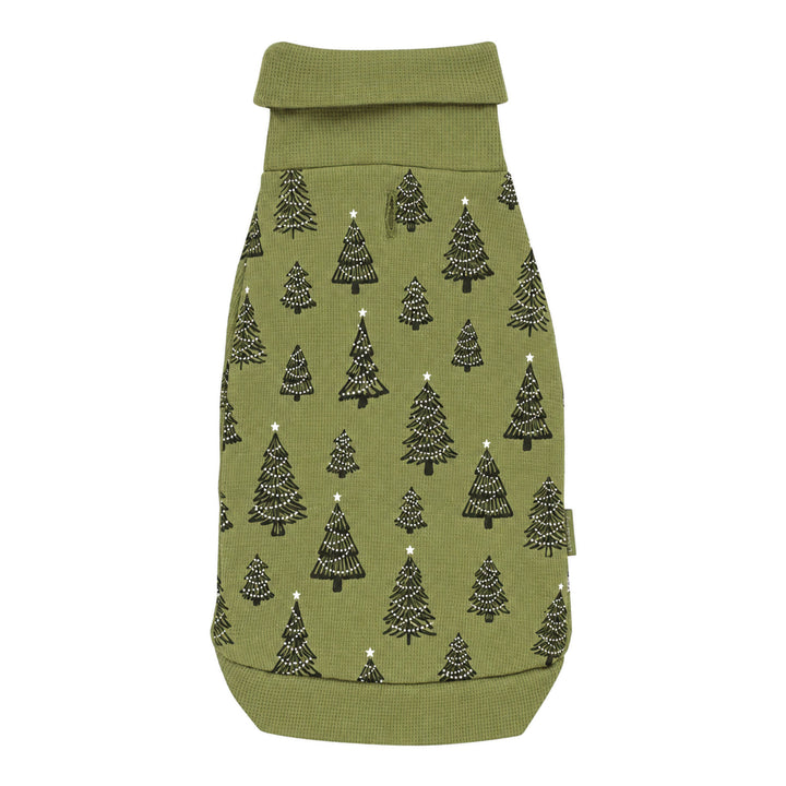 Back view of Holiday Dog Sweater in Twinkle Tree.
