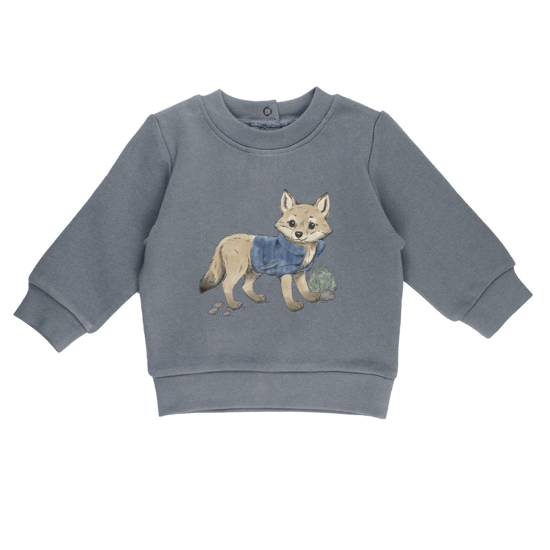 Kids' Cozy Fleece Crewneck Sweatshirt in Coyote.
