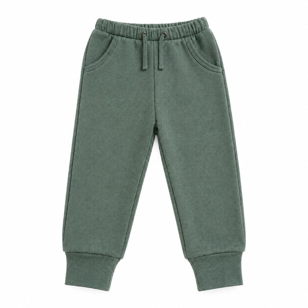 Kids' Cozy Fleece Jogger in Jade.