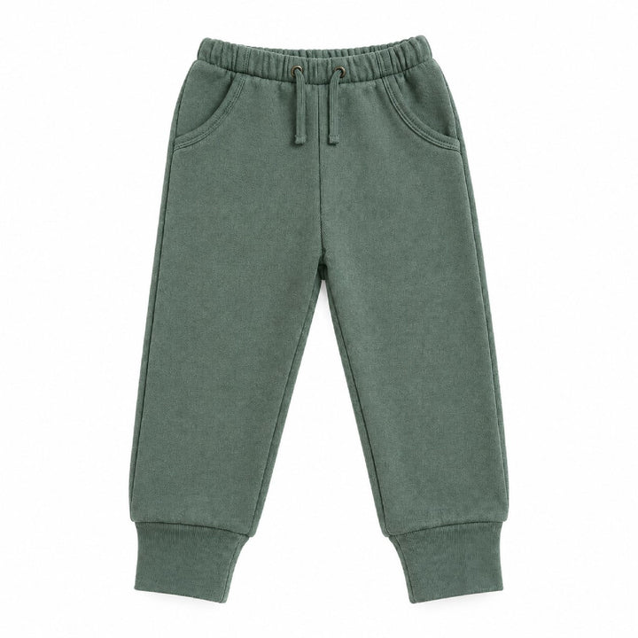 Kids' Cozy Fleece Jogger in Jade.