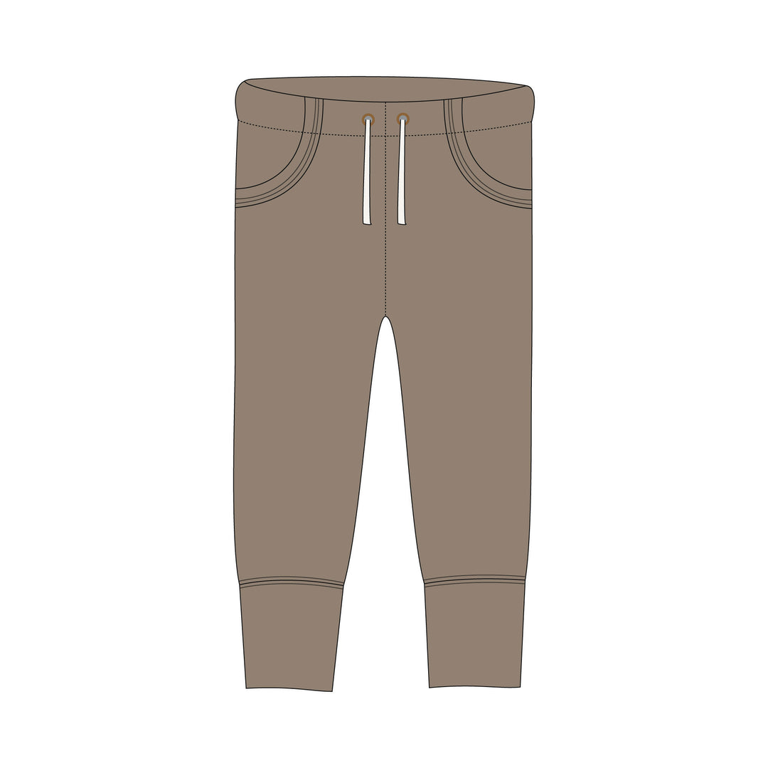Kids' Cozy Fleece Jogger in Latte.
