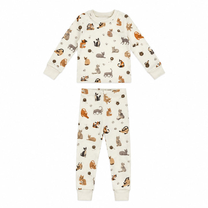 Kids' Organic L/Sleeve PJ Set in 9 Lives.