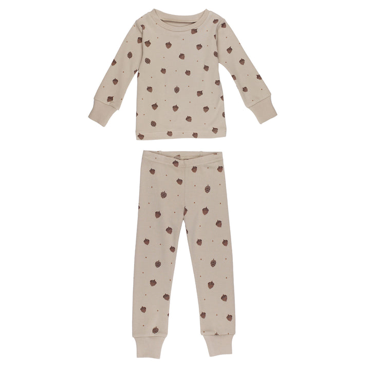 Kids' Organic L/Sleeve PJ Set in Little Acorn.