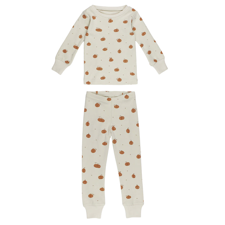 Kids' Organic L/Sleeve PJ Set in Pumpkin Spice.