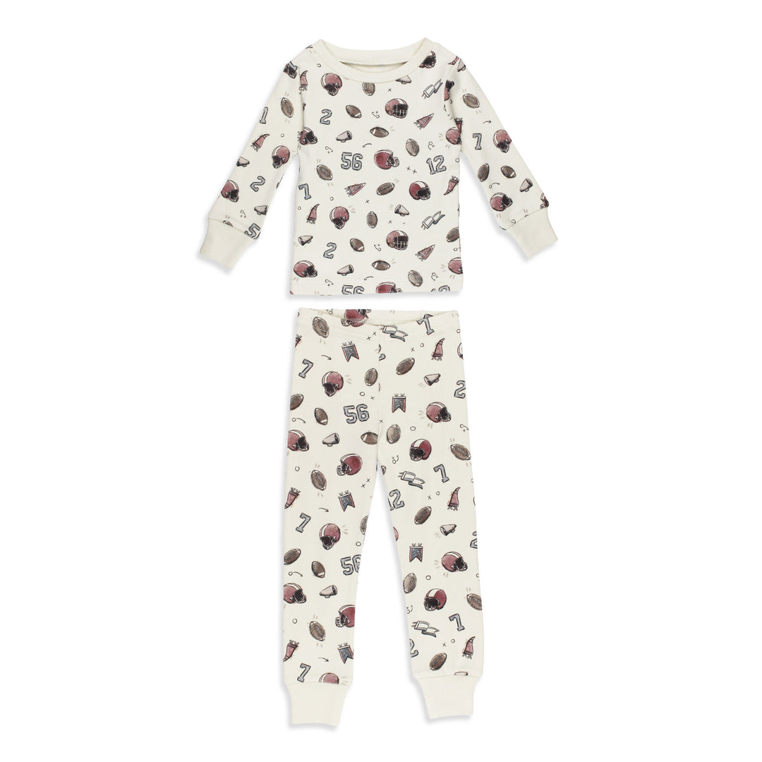 Kids' Organic L/Sleeve PJ Set in Touchdown.
