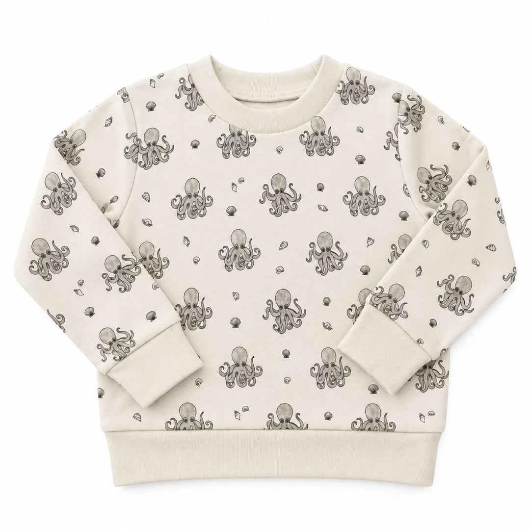 Kids' Organic Crewneck Sweatshirt in Octopus.