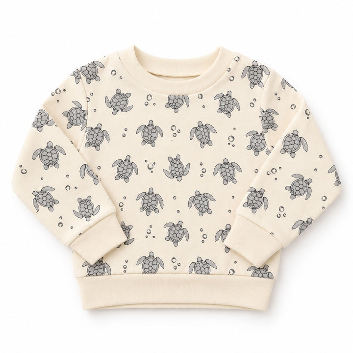 Kids' Organic Crewneck Sweatshirt in Sea Turtles.