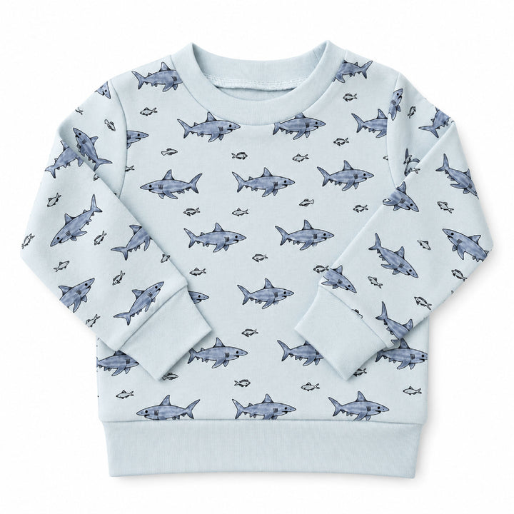 Kids' Organic Crewneck Sweatshirt in Sharks.