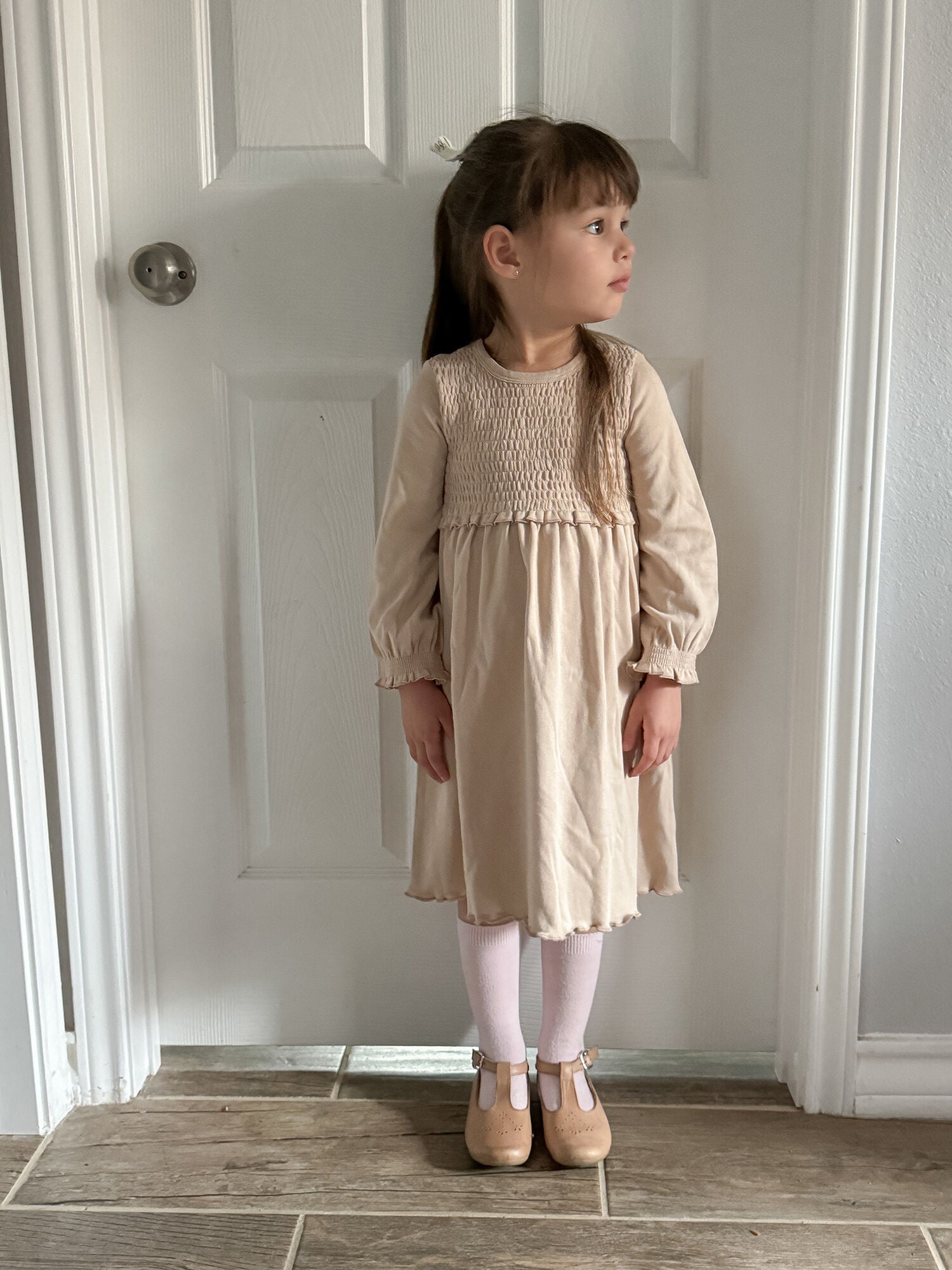 L'ovedbaby Oatmeal | Kid's Organic Smocked Dress 2T Oatmeal | Kid's Organic Smocked Dress – L'ovedbaby