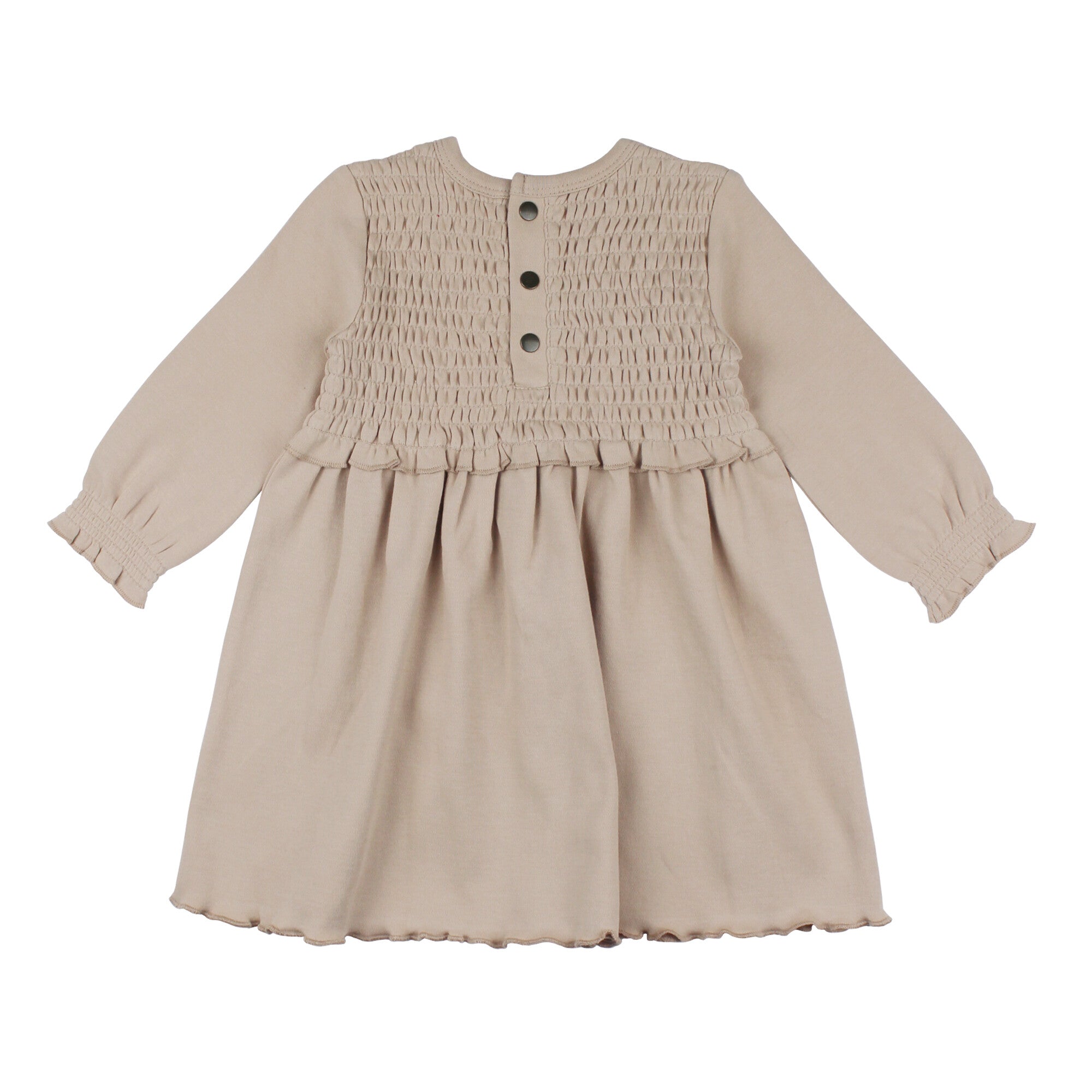 L'ovedbaby Oatmeal | Kid's Organic Smocked Dress 2T Oatmeal | Kid's Organic Smocked Dress – L'ovedbaby