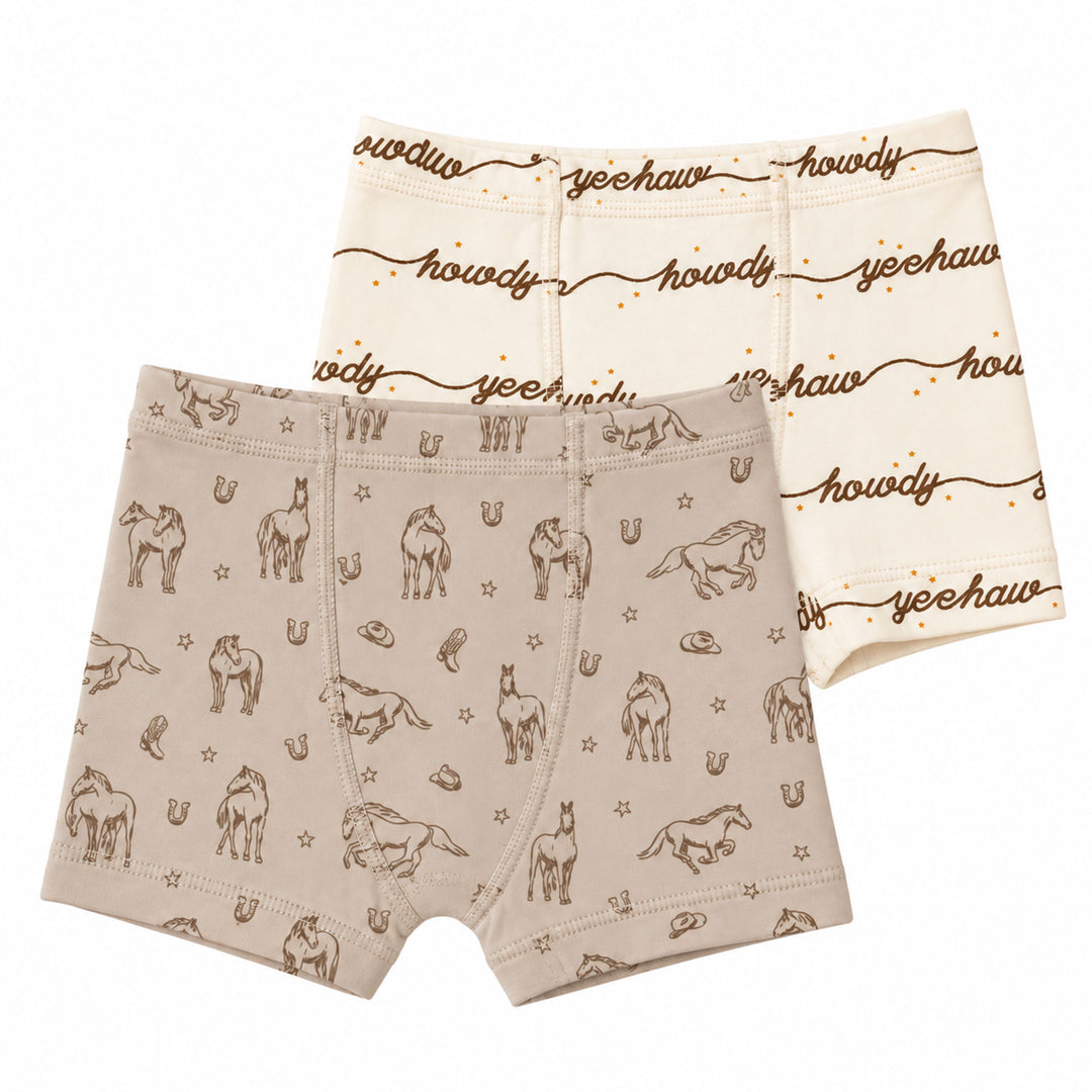Organic Potty-Training Boxers, 2-Pack in Mini Buckaroo.