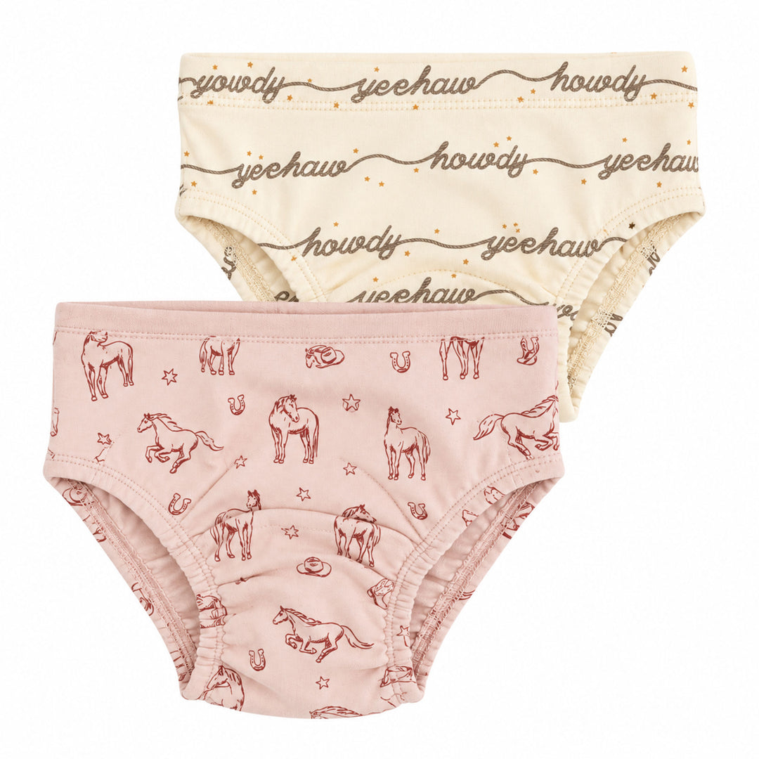 Organic Potty-Training Briefs, 2-Pack in Rodeo Rose.