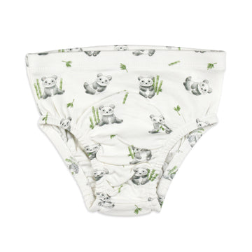 Kids' Organic Briefs in Baby Panda.