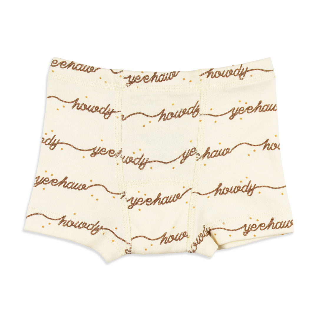 Organic Potty-Training Boxers in Howdy.