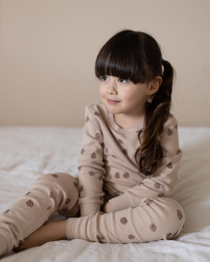Oatmeal Pinecone | Kids' Organic PJ Set