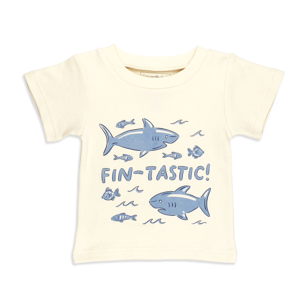 Kids' Organic Boxy Tee in Shark.