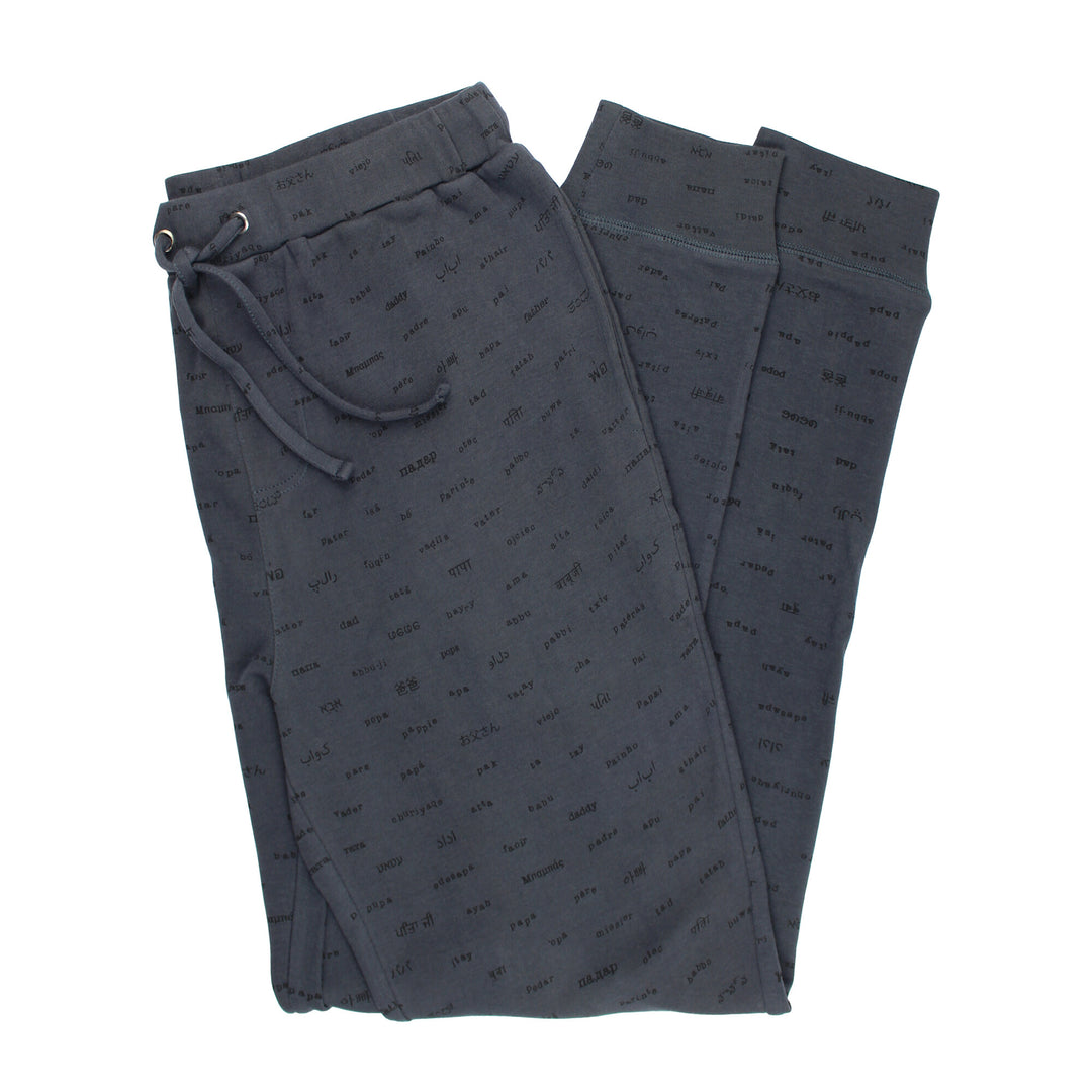 Men's Organic Dad Joggers in Charcoal.