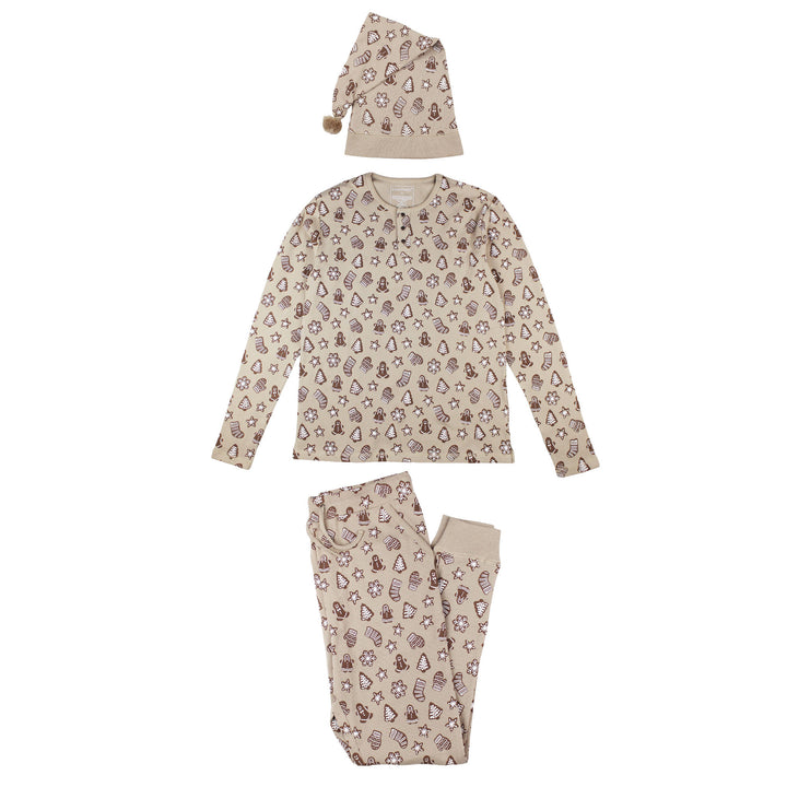 Men's Holiday Thermal PJ & Cap Set in Ginger Glow.