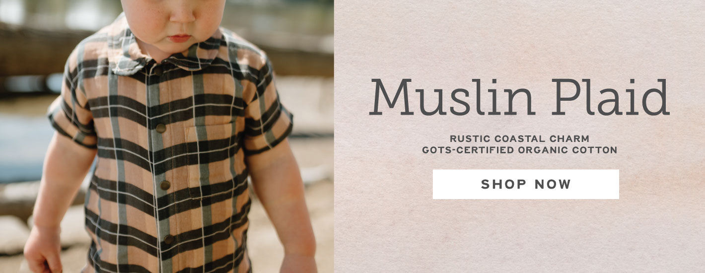 Muslin Plaid - Rustic Coastal Charm GOTS-certified Organic Cotton - Shop Now