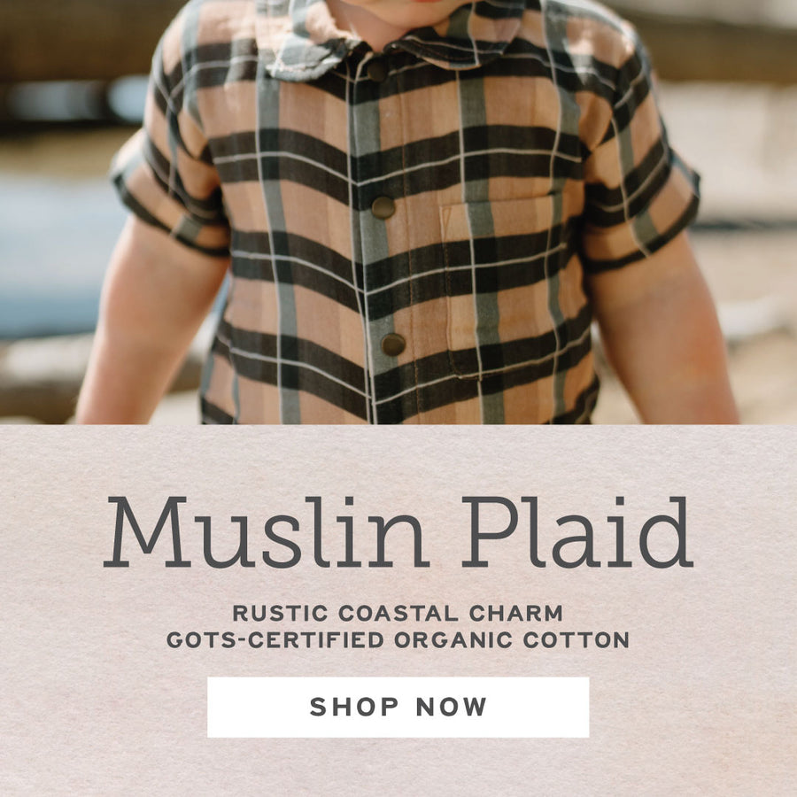 Muslin Plaid - Rustic Coastal Charm GOTS-certified Organic Cotton - Shop Now