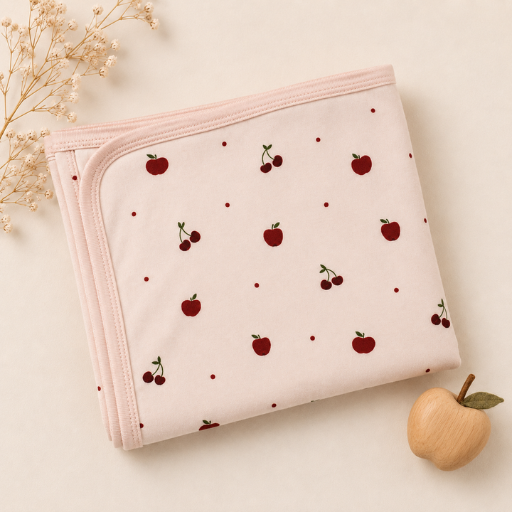 Organic Blanket in Cherry Apple