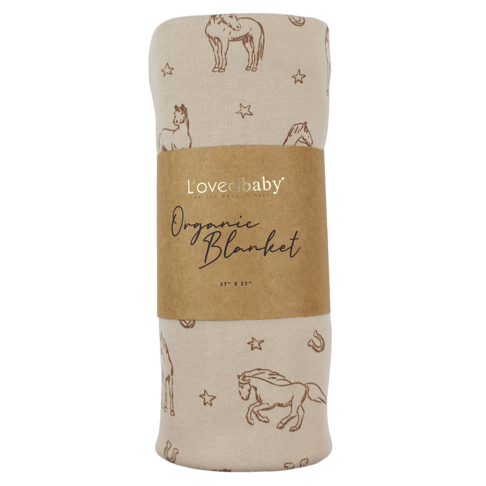 Back view of Organic Blanket in Mini Buckaroo.