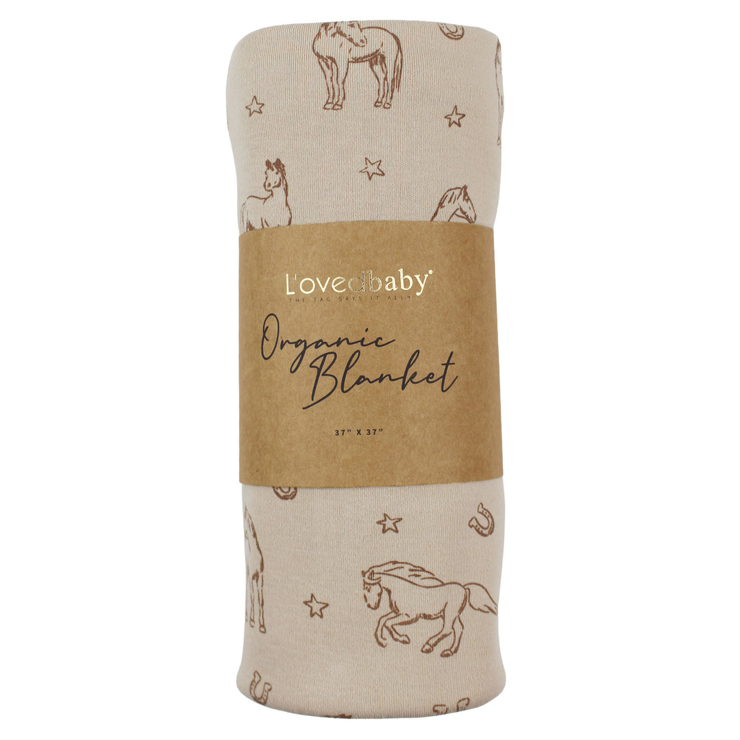 Back view of Organic Blanket in Mini Buckaroo.