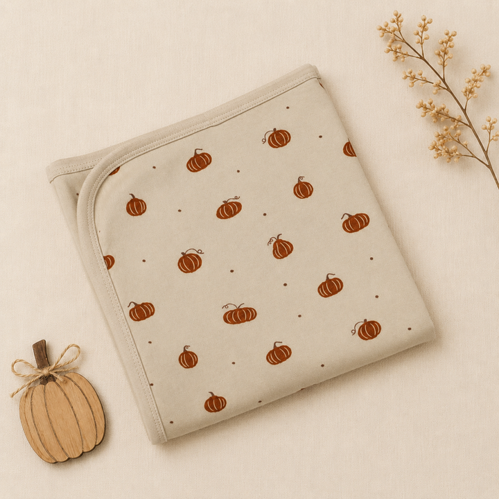 Organic Blanket in Pumpkin Spice.