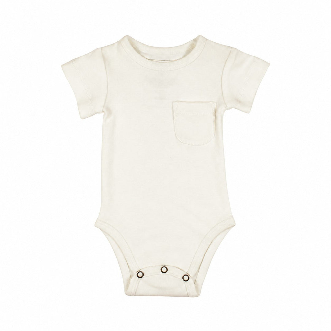 Organic Short-Sleeve Bodysuit in Buttercream