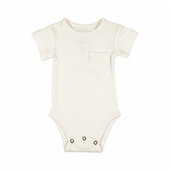 Organic Short-Sleeve Bodysuit in Buttercream