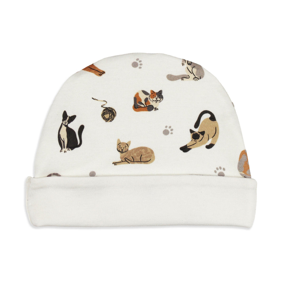 Reversible Organic Beanie in 9 Lives.