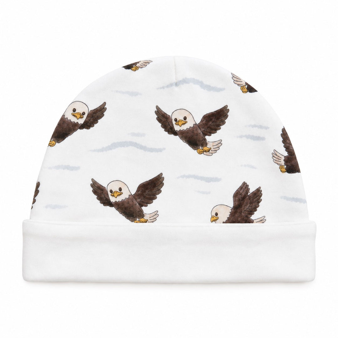 Reversible Organic Beanie in Bald Eagle.