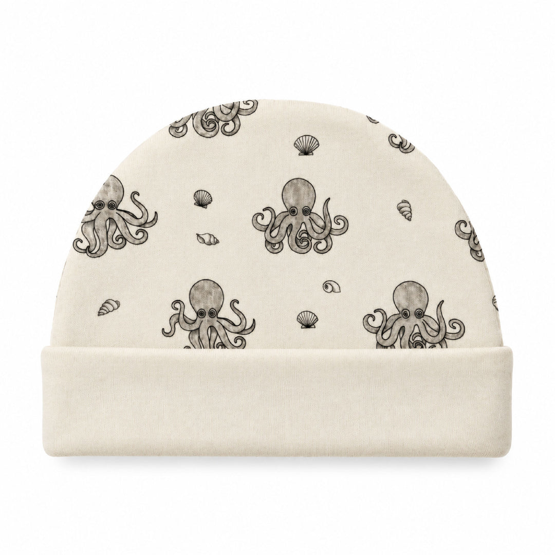Reversible Organic Beanie in Octopus.