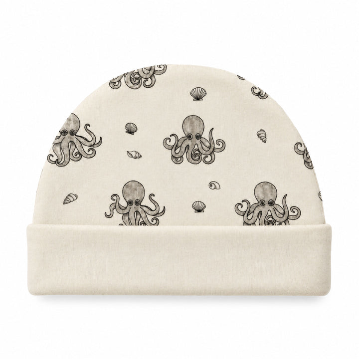 Reversible Organic Beanie in Octopus.