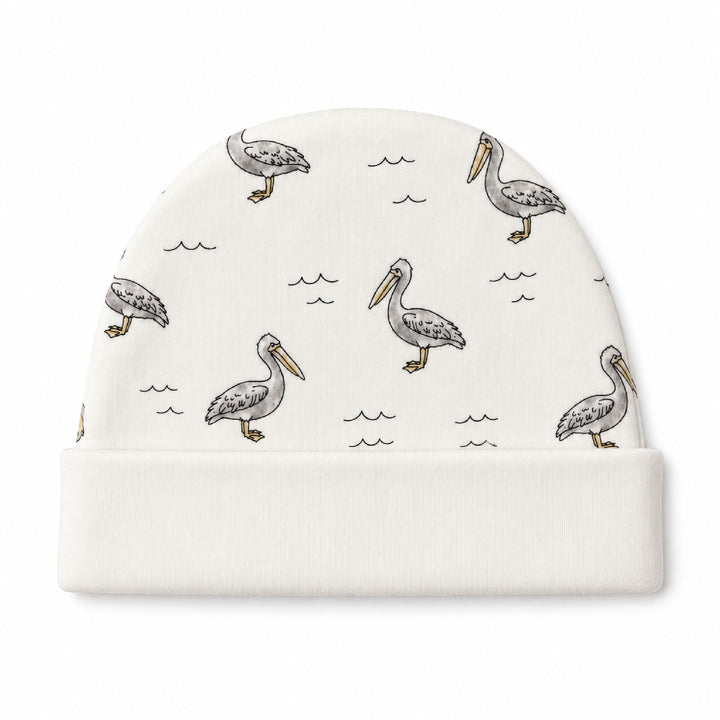 Reversible Organic Beanie in Pelican.