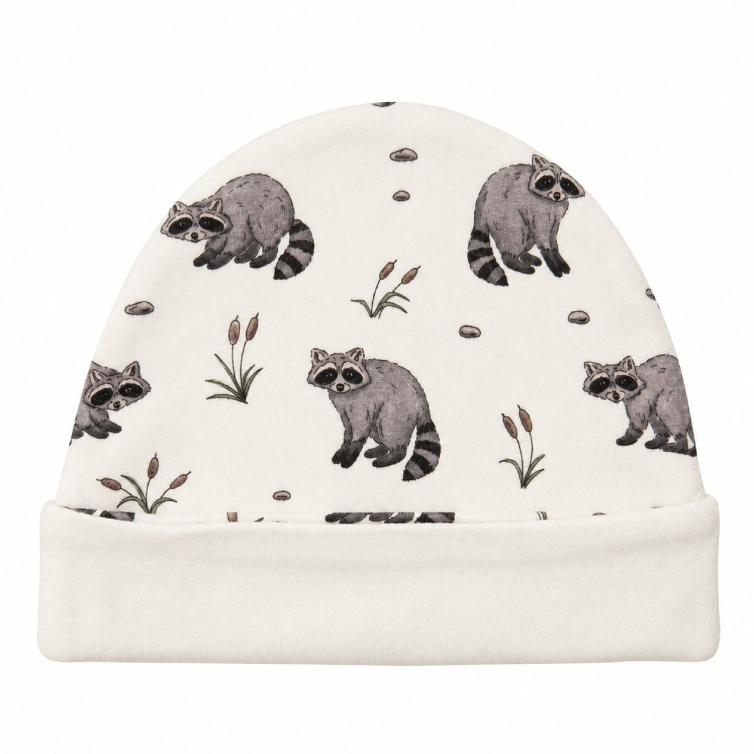 Reversible Organic Beanie in Raccoon.